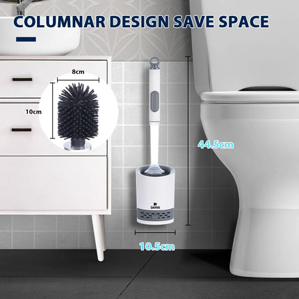 Water Spray Silicone Toilet Brush With Wall-Mounted Breathable Silicone TPR Brush 40cm Long Handle Bathroom Cleaning Accessories