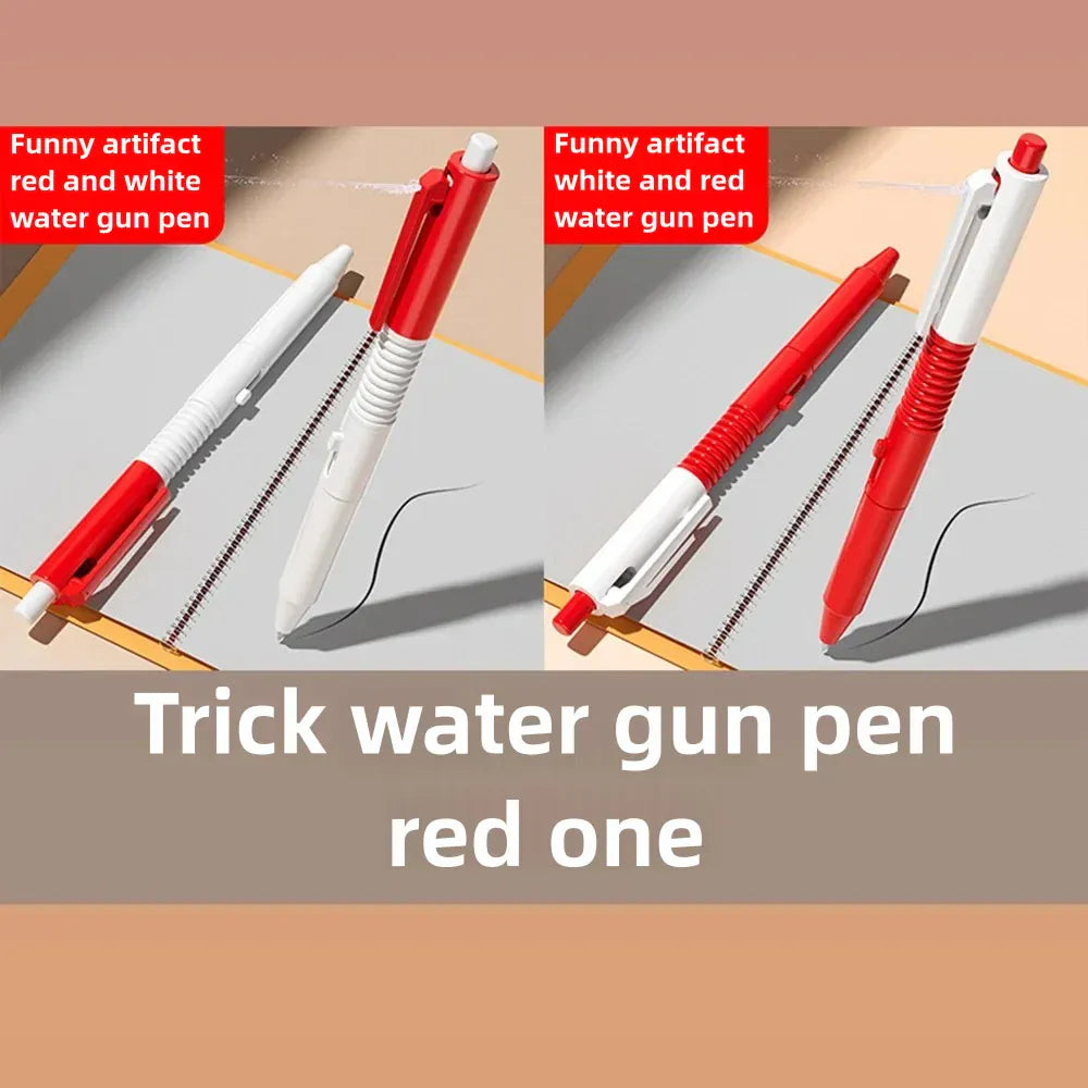 1 Piece of Trick Friend Toy Water Gun Pen, Press Spray Water, Small Water Gun for Stress Relief and Spray Water, It Is Also a Writing Pen, Suitable for Teenagers to Play Trick Games, Suitable for Various Holiday Gifts
