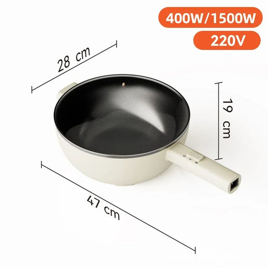 110V 220V Electric Frying Pan Household Mini Stir-frying Pot Electric Cooker Electric Cooking Pot Portable Hotpot