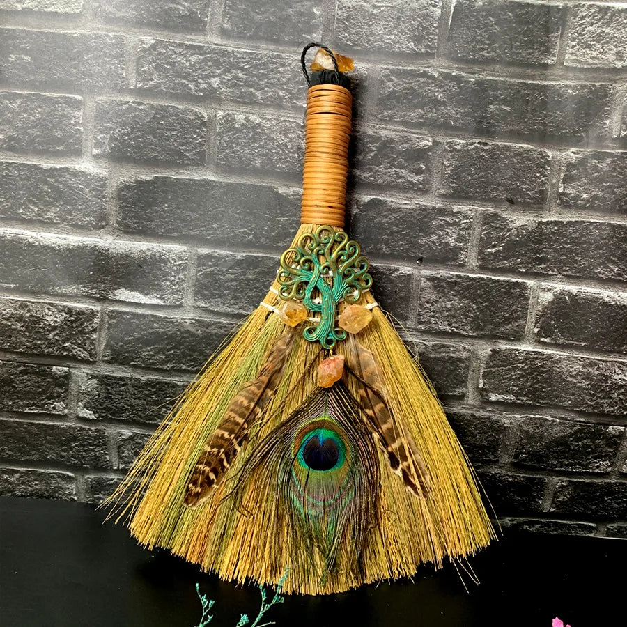 Mystical Witch Broom – Spiritual Cleansing & Altar Decoration