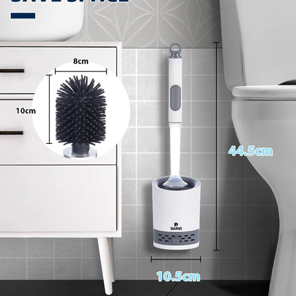 Water Spray Silicone Toilet Brush With Wall-Mounted Breathable Silicone TPR Brush 40cm Long Handle Bathroom Cleaning Accessories