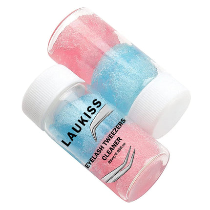 Nettoyant Professionnel pour Pinces à Cils 25 ml – Dissolvant de Colle pour Extensions de Cils avec Éponge Nettoyante | Outil Réutilisable pour Esthéticiennes & Usage Personnel – LAUKISS