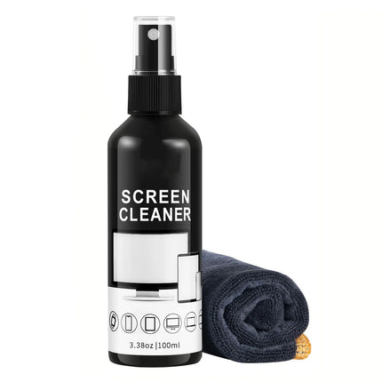 Screen Cleaner Spray Kit-Glass Cleaner Spray and Microfiber Cleaning Cloth,Suitable for a variety of Glass,Glasses,Camera Lenses