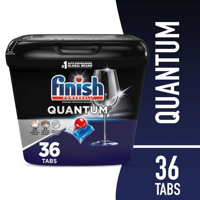 Quantum Dishwasher Pods Advanced Clean No Pre-Rinse Detergent Tabs 36 Count Fresh Scent Quick Dissolving Powerful Stain Removal