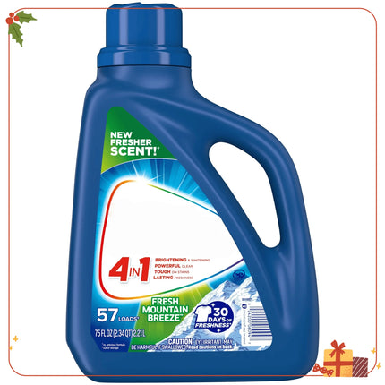 Liquid Laundry Detergent, 75 fl oz for 57 Loads, Fresh Scent & Effective Cleaning, HE Compatible
