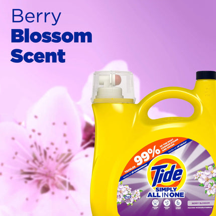 117 fl oz Liquid Laundry Detergent, Berry Blossom Scent for 89 Loads, HE Compatible & Stain Fighting