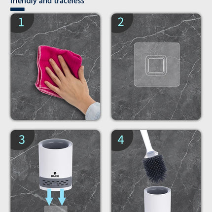 Water Spray Silicone Toilet Brush With Wall-Mounted Breathable Silicone TPR Brush 40cm Long Handle Bathroom Cleaning Accessories