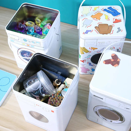 Storage Bucket for Household Laundry Detergent with Lid Hand-held Creative Storage Box Exquisite and Small Furniture Ornaments - E-menage