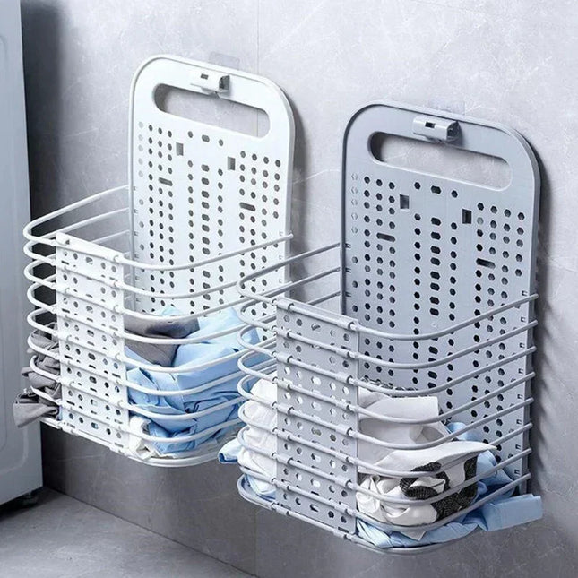 Panier à linge pliable, panier de rangement mural pour linge sale - E-menage