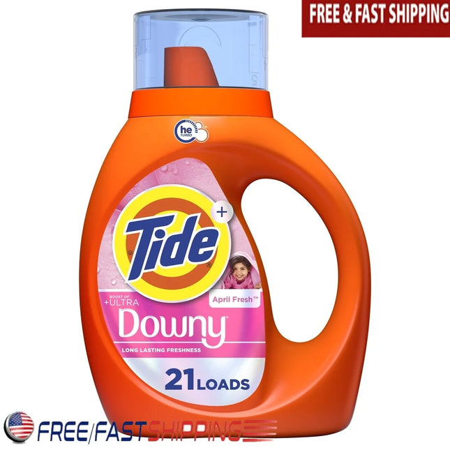 Ultra Downy Liquid Laundry Detergent April Fresh Scent Easy-Pour Cap Stain Lifting Heavy-Duty Color Safe 21 Loads 30 fl oz