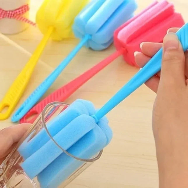 Lot de 2 brosses éponges de nettoyage pour verres à vin, bouteilles, café, thé, tasses, - E-menage