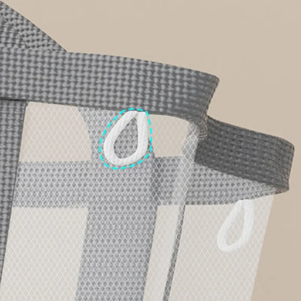 Panier à linge avec poignée, en nylon respirant, pliable et portable, pour vêtements sales - E-menage