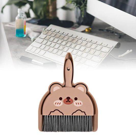 Broom Dustpan Brush Durable Nesting Snap on Design Dust Pan and Hand Broom for Living Room Office Car Small Space Travel