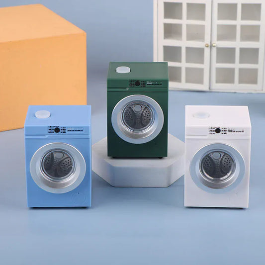 Mini Machine à Laver pour Maison de Poupée – Lave-Linge Miniature Réaliste en Plastique | Accessoire de Décoration Miniature pour Maison de Poupée, Diorama ou Collection