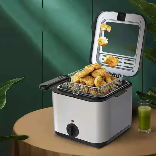 Home Electric French Fries Machine You Tiao Machine 2.5L Household Stainless Steel Fryer 220V/1000W Integrated Self-heating Elec