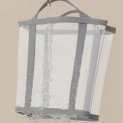 Panier à linge avec poignée, en nylon respirant, pliable et portable, pour vêtements sales - E-menage