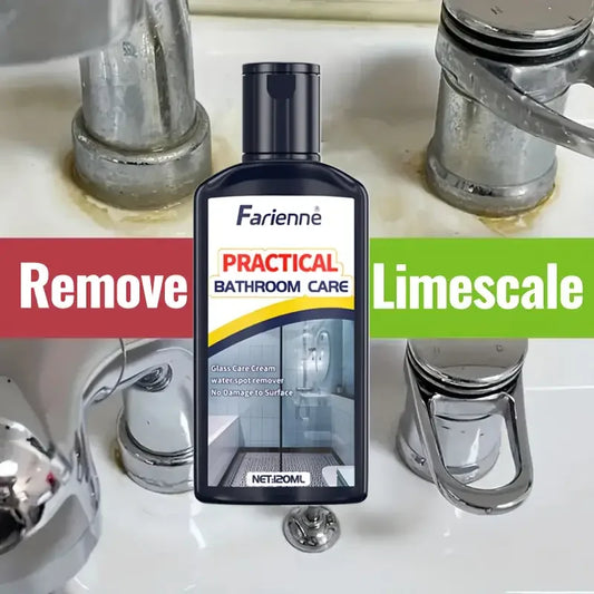 Bathroom Glass Polishing Paste, Powerful Hard Water Stain Remover and Descaler, for Shower Doors, Tiles, Stainless Steel