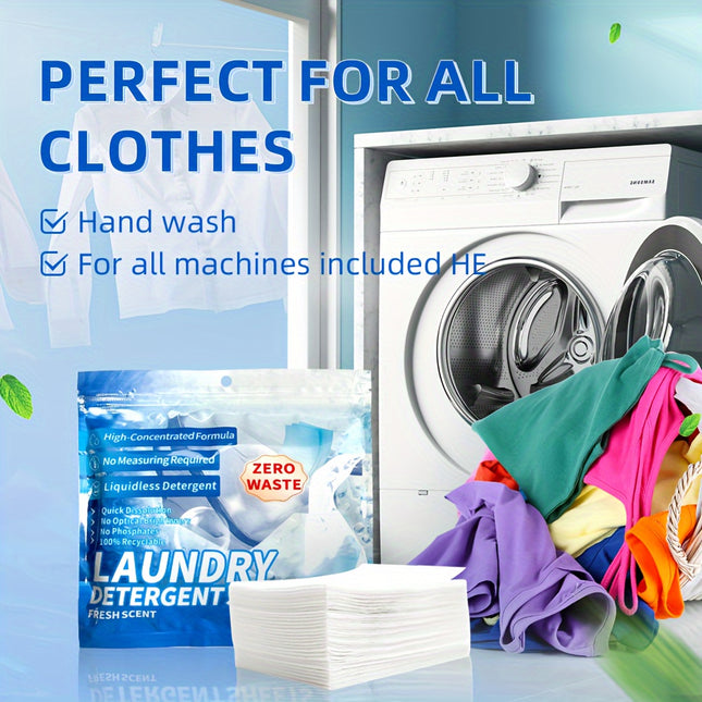 Ultra-Concentrated Laundry Detergent Sheets - 240/300/360pcs, Sustainable & Plastic-Free, Powerful Stain Removal, Perfect for Home, Dorm, Travel & Hotels