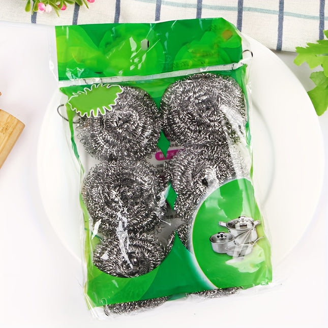 Lot de 6 éponges à récurer en acier inoxydable
