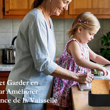 Distributeur de savon à vaisselle avec porte-éponge intégré