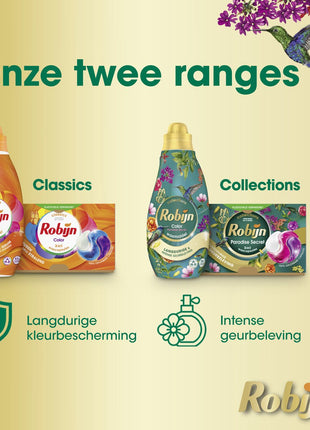 Robijn Klein & Powering Collections - Détergent liquide Secret Color Paradise - Pack de 6 - E-menage