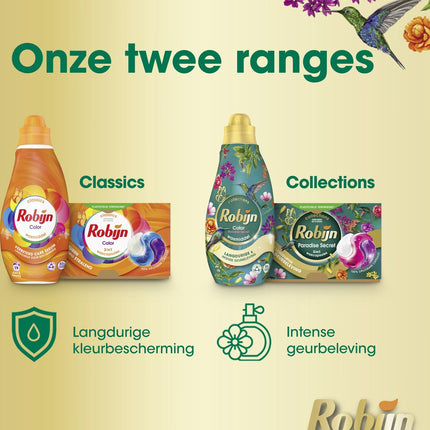 Robijn Klein & Powering Collections - Détergent liquide Secret Color Paradise - Pack de 6 - E-menage
