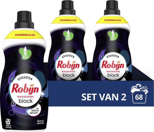 Robijn Klein &amp; Powerful Black Velvet Liquid Detergent - Pack of 2