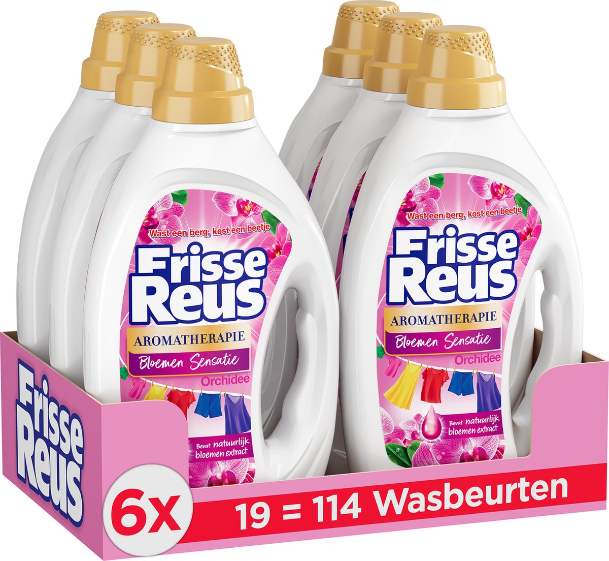 Fresh Reus Gel Orchidée - Lessive Liquide - Pack Économique de 6 - E-menage