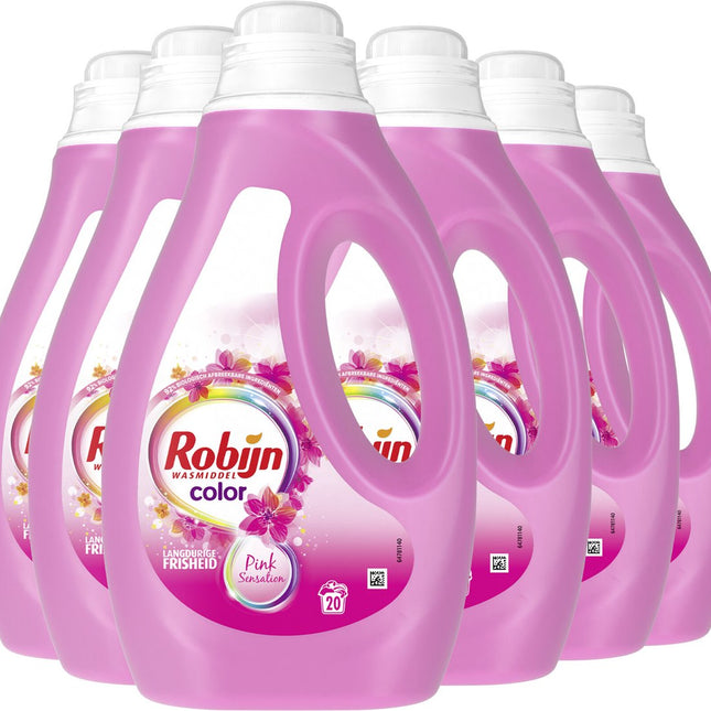 Détergent liquide Robijn Color Pink Sensation - Pack économique de 6 - E-menage
