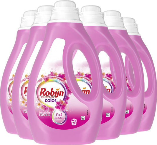 Détergent liquide Robijn Color Pink Sensation - Pack économique de 6 - E-menage