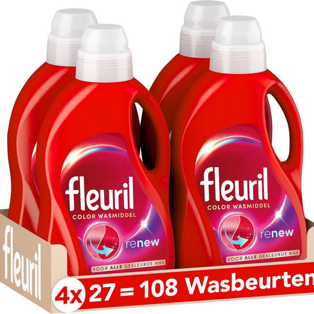 Fleuril Renew Color - Détergent liquide - Pack économique de 4 - E-menage