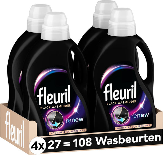 Fleuril Renew Zwart - Détergent liquide - Pack économique de 4 - E-menage