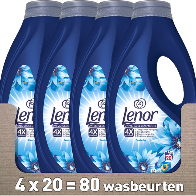 Lessive liquide Lenor Brise Marine - 4 x 20 lavages - Pack de 4 - E-menage