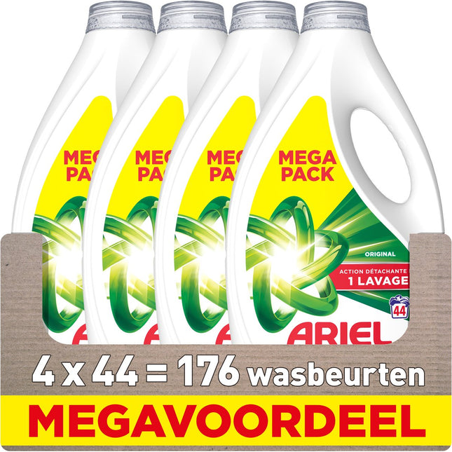 Ariel Lessive Liquide - Original - 4x44 Lavages - Pack de 4 - E-menage