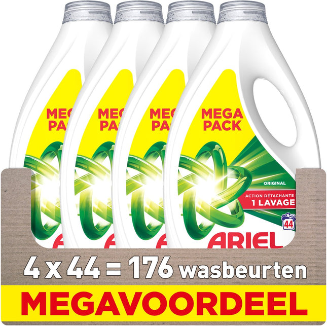 Ariel Lessive Liquide - Original -   4x44 Lavages -  Pack de 4