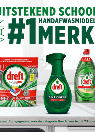 Dreft 3in1 Power Spray Refill Stop Soaking - prétraitement, dégraissant pour vaisselle et Cuisine - Pack de 10 - E-menage