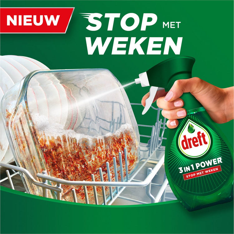 Dreft 3in1 Power Spray Refill Stop Soaking - prétraitement, dégraissant pour vaisselle et Cuisine - Pack de 10 - E-menage