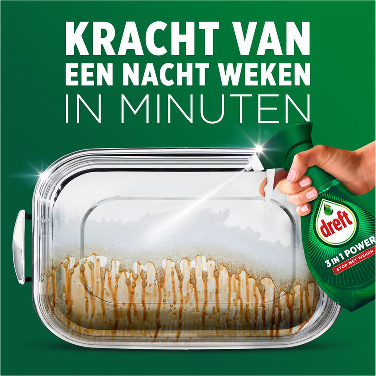 Dreft 3in1 Power Spray Stop Soaking - Spray de prétraitement, dégraissant -pack de 10 - E-menage