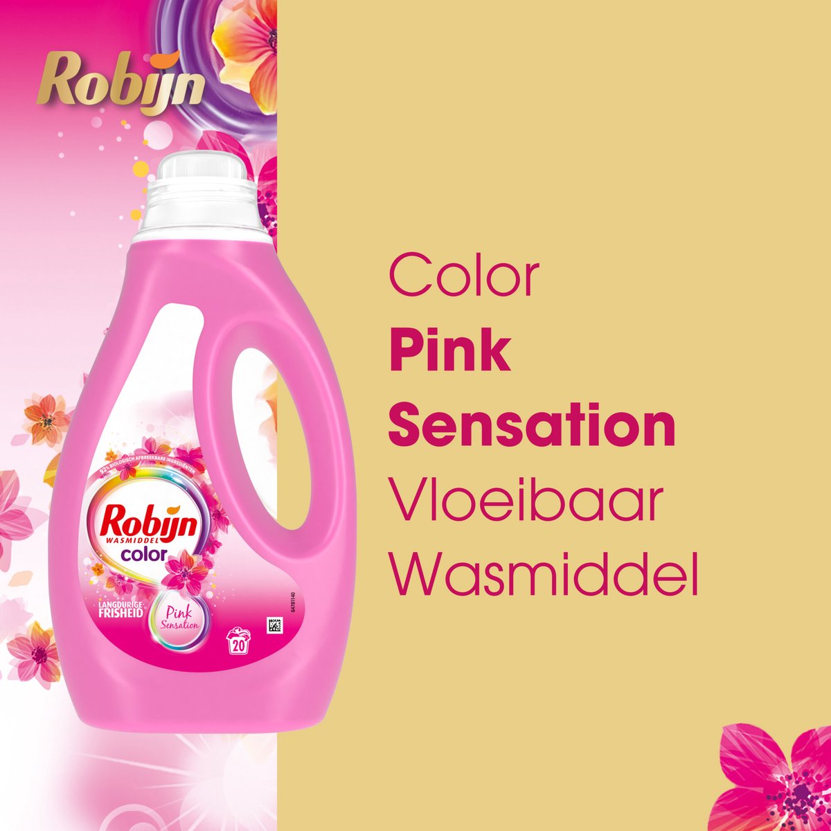 Détergent liquide Robijn Color Pink Sensation - Pack économique de 6 - E-menage