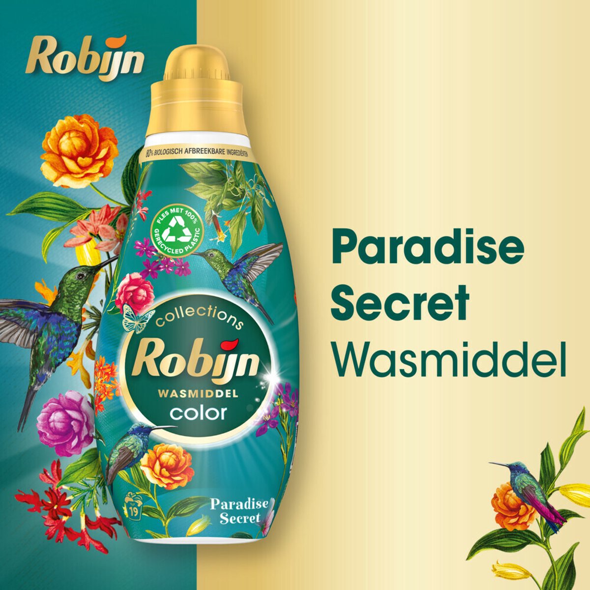 Robijn Klein & Powering Collections - Détergent liquide Secret Color Paradise - Pack de 6 - E-menage