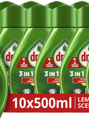 Dreft 3in1 Power Spray Refill Stop Soaking - prétraitement, dégraissant pour vaisselle et Cuisine - Pack de 10 - E-menage