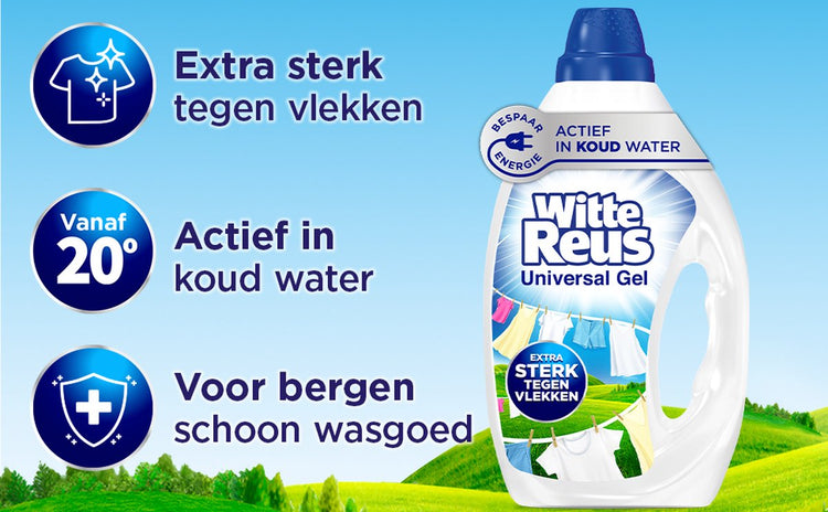 Witte Reus Gel - Lessive Liquide - Pack de - Vrac - 100 Lavages - E-menage