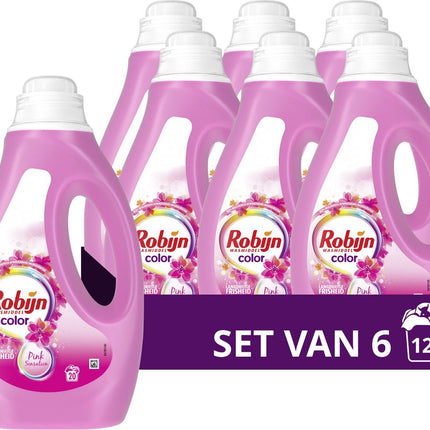 Détergent liquide Robijn Color Pink Sensation - Pack économique de 6 - E-menage