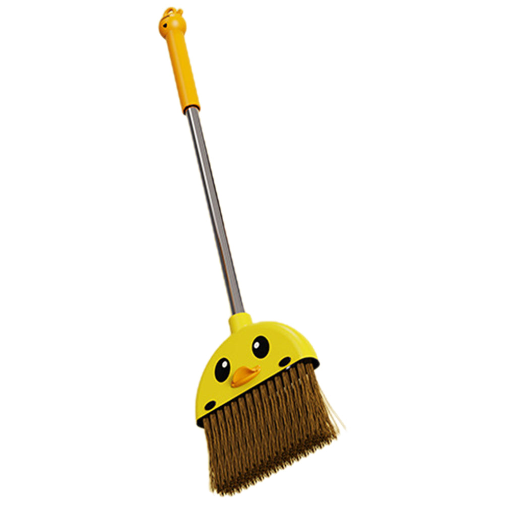 Cleaning Broom Mini Yellow Duck Broom Kids Cartoon Broom Toy Cleaning Tool Home Broom Dustpan Brush Toddler Broom for Children
