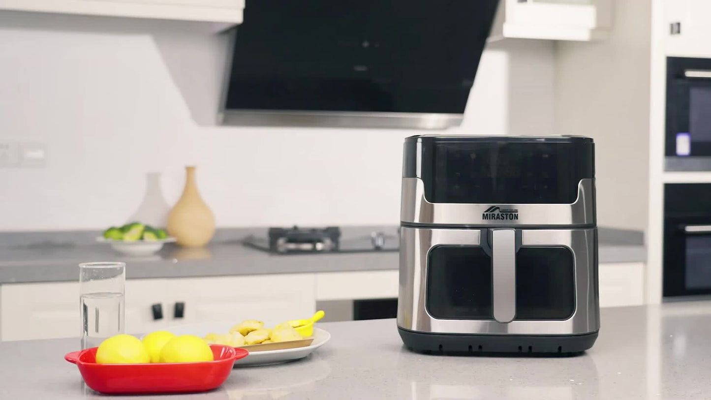 [Air Fryer] 8.5QT/3.6QT Air Fryer, Upgraded Large Capacity Suitable For 5-6 People, Smart Touch Screen For Easy Operation With 8 Preset Functions, Non-stick Coating For Easy Cleaning, Kitchen Accessories, Toaster Oven, Deep F