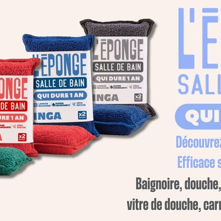 INGA - Lot de 2 Eponges Réutilisables Lavables