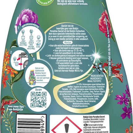 Robijn Klein & Powering Collections - Détergent liquide Secret Color Paradise - Pack de 6 - E-menage