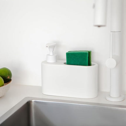 Distributeur de liquide vaisselle avec porte-éponge intégré