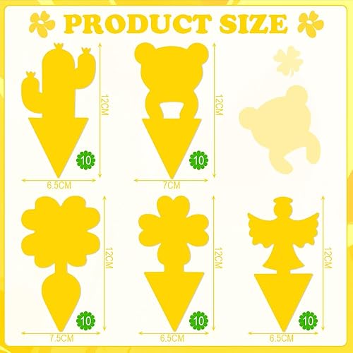 Lot de 50 pièges adhésifs autocollants jaunes - E-menage