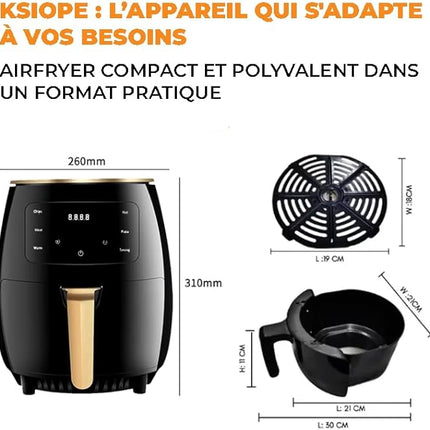 Ksiope - Friteuse à Air   1400W ,  4.5L  nouvelle génération